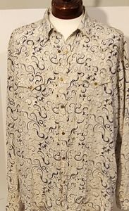 Mens Ryan Michael Silk & Cotton Longsleeve Button-Up Western Style Shirt XXL